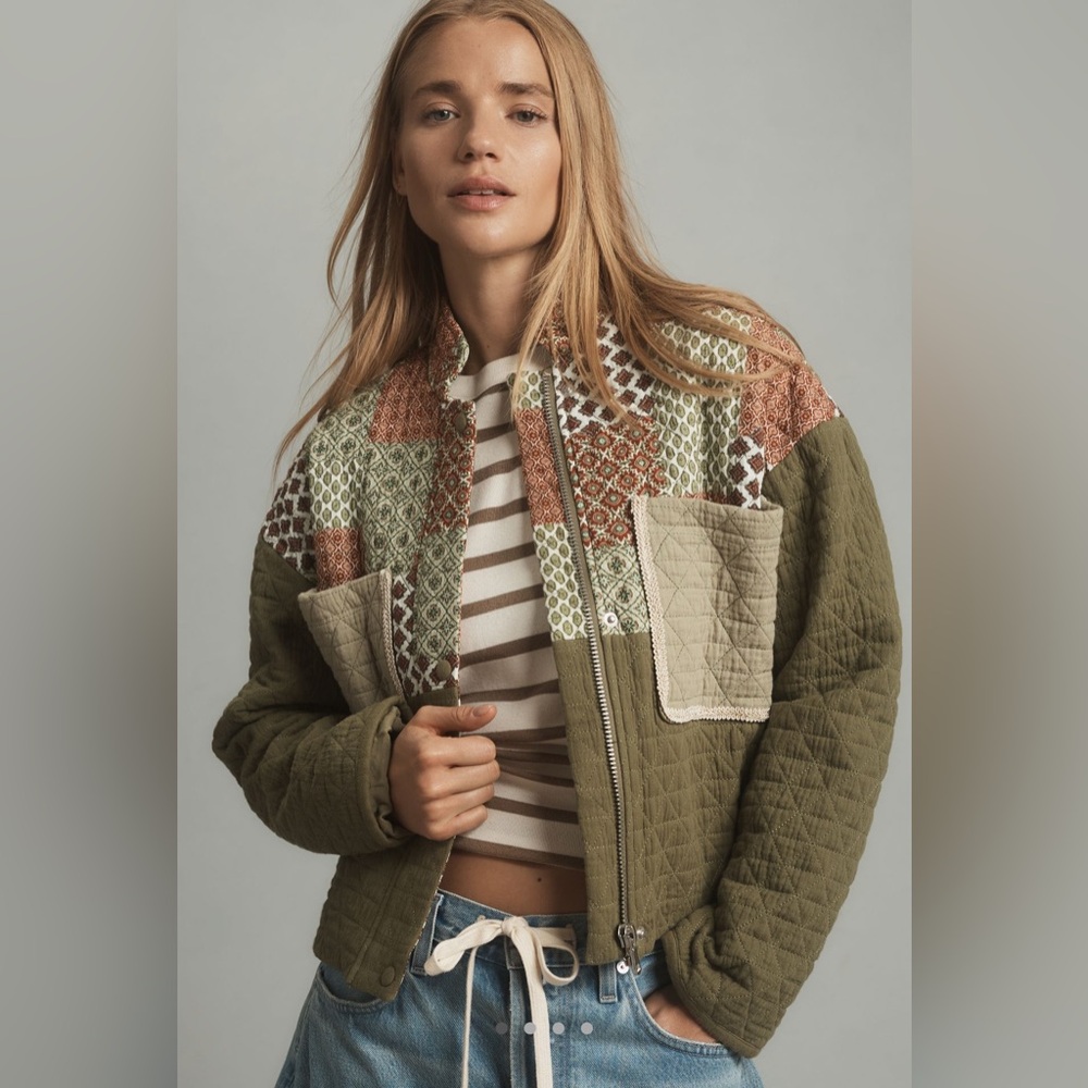 ANTHROPOLOGIE Avec Les Filles Printed Patchwork Jacket NWT Size XXS - Picture 3 of 7